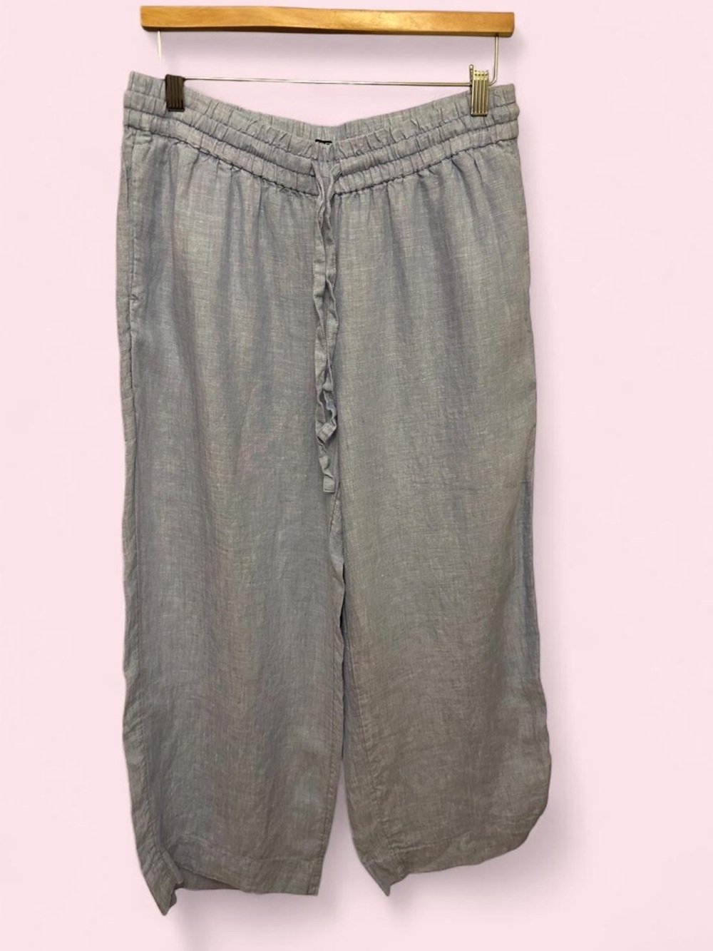 J. Crew- Light Blue Wide-Leg 100% Linen Pants